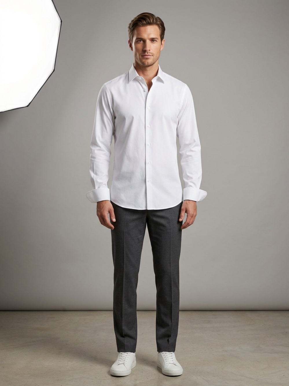Joseph Abboud White Button-Down Dress Shirt
